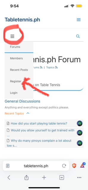 how to join philippine table tennis forum on mobile