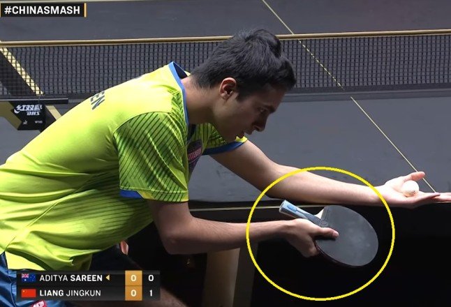 Aditya Sareen using Timo Boll ALC against Liang Jingkun