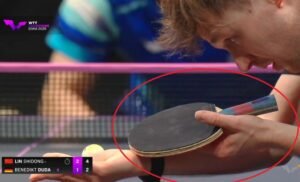 Benedikt Duda using Victas Benedikt Duda AFC against Lin Shidong