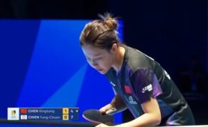 Chen Xingtong using DHS Hurricane Long against Chien Tung-Chuan