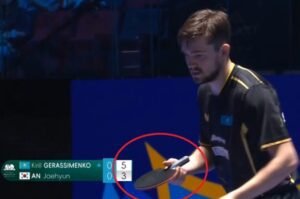 Kirill Gerassimenko using Timo Boll ZLC against An Jaehuyn