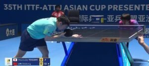 Lin Shidong using Butterfly Viscaria Golden at Asian Cup 2026