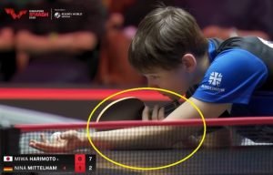 Nina Mittelham using GEWO Matrixx ARC OFF against Miwa Harimoto