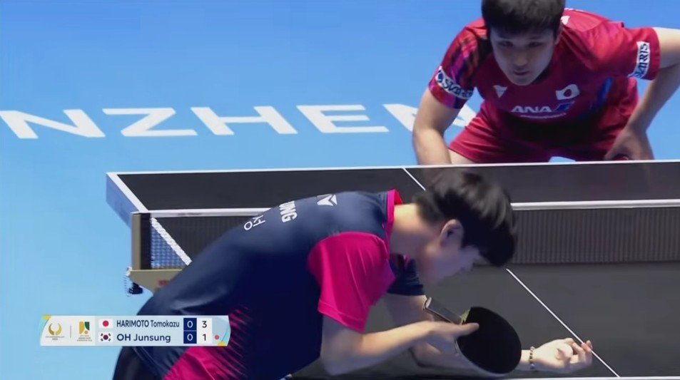 Oh Junsung using Butterfly Viscaria at the Asian Cup 2025