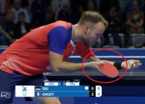 Simon Gauzy using SYNTELIAC VCI OFF against Dang Qiu