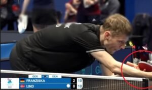 Anders Lind using Anders Lind Hexa Carbon against Patrick Franziska