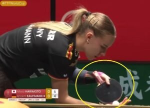Annett Kaufmann using Nuytinck Hybrid ZC against Miwa Harimoto