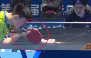 Feng Yi-Hsin using Harimoto Innerforce ALC against Wang Chuqin