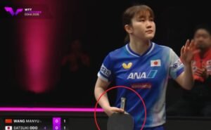 Satsuki Odo using Tarimoto Tomokazu Innerforce ALC against Wang Manyu