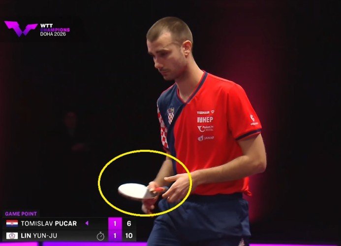 Tomislav Pucar using Felix Lebrun Hyper Carbon against Lin Yun-Ju
