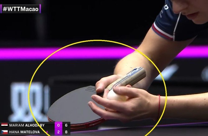Hana Matelova using Butterfly Michael Maze blade against Mariam Alhodaby