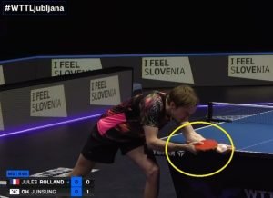 Jules Rolland using Andro TP_Ligna CI against Oh Junsung