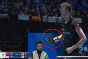 Kim Nayeong using DHS Hurricane Long against Sun Yingsha