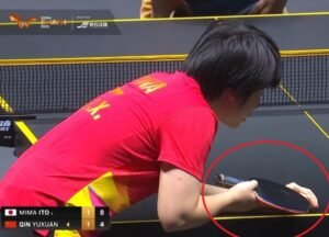 Qin Yuxuan using Harimoto Innerforce Super ALC against Mima Ito