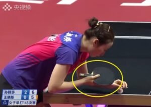 Wang Xiaotong using Fan Zhendong ALC against Sun Yinghsa