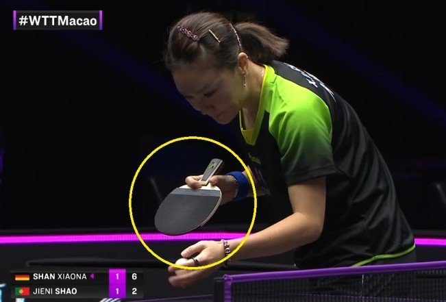 Xiaona Shan using Yasaka Atletico Speed against Jieni Shao