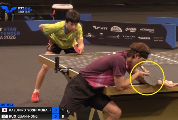 Kazuhiro Yoshimura using Victas Quartet AFC against Kuo Guan Hong