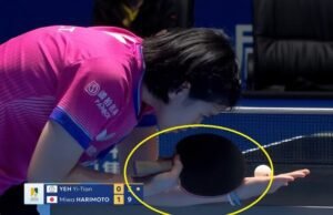 Yeh Yi-Tian equipment setup against Miwa Harimoto