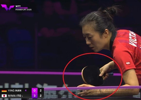 Ying Han using Koji Matsushita Offensive against Mima Ito