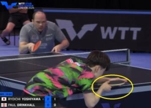 Ryoichi Yoshiyama using Andro Synteliac VCI against Paul Drinkhall