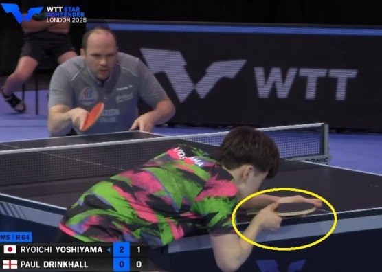 Ryoichi Yoshiyama using Andro Synteliac VCI against Paul Drinkhall