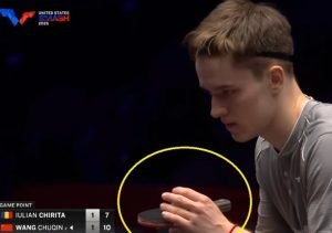 Iulian Chirita using Butterfly Viscaria Super ALC against Wang Chuqin