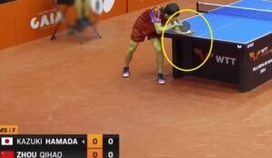 Kazuki Hamada using Butterfly Franziska Innerforce ZLC against Zhou Qihao