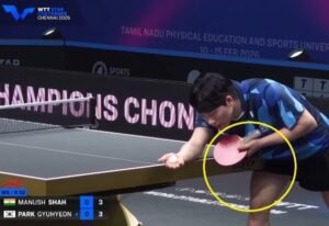 Park Gyuhyeon using Viscaria against Manush Shah